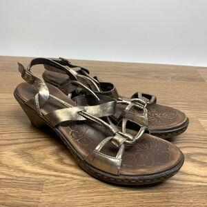 Born Sandals Womens 8 M Pamati Seda Metallic Strappy Slingback D26414 Brown